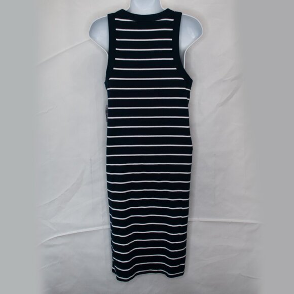 NEW Old Navy Fitted Rib Knit Dress Womens Large Tall Navy Blue Sleeveless HH04X - Picture 4 of 6